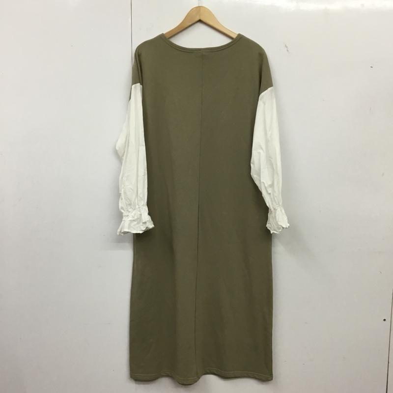 フィフス fifth ワンピース ロングスカート 無地 白 / ホワイト / white X カーキ / カーキ / khaki レディース USED 古着 中古 10156655