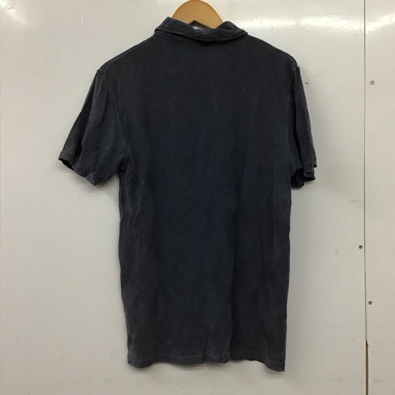 エターナル ETERNAL ポロシャツ 半袖 半袖ポロシャツ カラーシャツ 半袖カットソー 38 総柄 紺 / ネイビー / navy メンズ USED 古着 中古 10156656