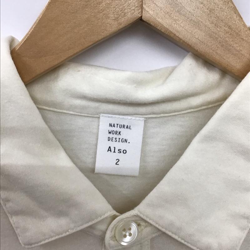 also also ポロシャツ 半袖 半袖ポロシャツ カラーシャツ 半袖カットソー 2 ロゴ、文字 アイボリー / アイボリー / メンズ USED 古着 中古 10156658