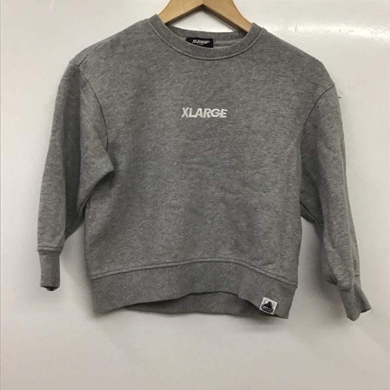 エクストララージ XLARGE トレーナー 長袖 長袖トレーナー スウェット クルーネック プルオーバー 120cm ロゴ、文字 灰 / グレー / gray ボーイズ USED 古着 中古 10156661