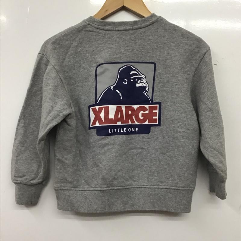 エクストララージ XLARGE トレーナー 長袖 長袖トレーナー スウェット クルーネック プルオーバー 120cm ロゴ、文字 灰 / グレー / gray ボーイズ USED 古着 中古 10156661