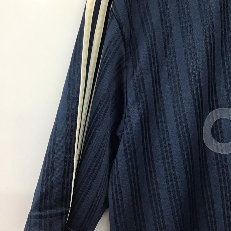アディダス adidas ポロシャツ 半袖 半袖ポロシャツ カラーシャツ 半袖カットソー M ロゴ、文字 紺 / ネイビー / navy メンズ USED 古着 中古 10156678