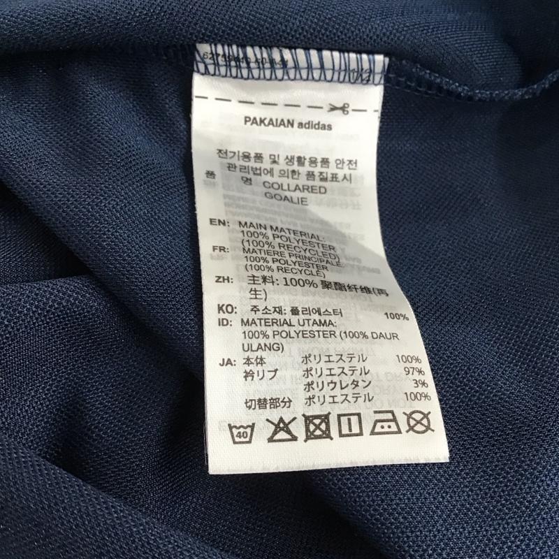 アディダス adidas ポロシャツ 半袖 半袖ポロシャツ カラーシャツ 半袖カットソー M ロゴ、文字 紺 / ネイビー / navy メンズ USED 古着 中古 10156678