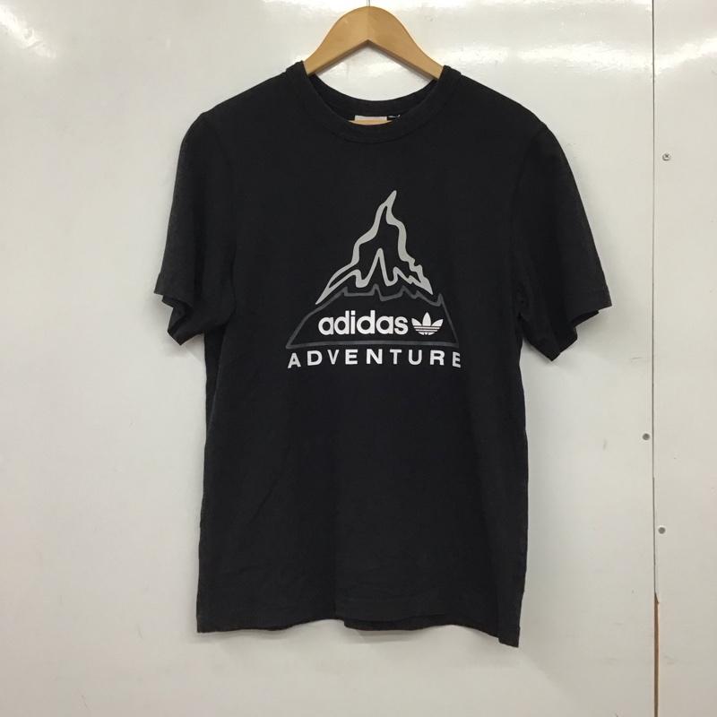 アディダス adidas Tシャツ 半袖 半袖カットソー プリントTシャツ クルーネックカットソー ロゴ、文字 黒 / ブラック / black メンズ USED 古着 中古 10156679