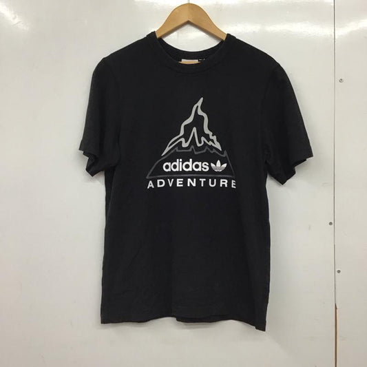 アディダス adidas Tシャツ 半袖 半袖カットソー プリントTシャツ クルーネックカットソー ロゴ、文字 黒 / ブラック / black メンズ USED 古着 中古 10156679