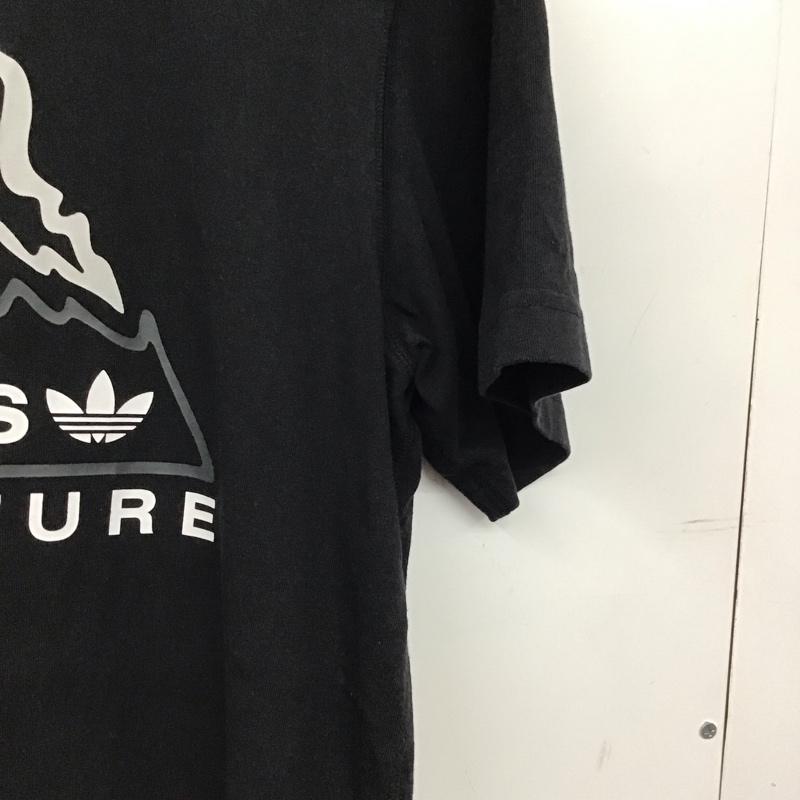 アディダス adidas Tシャツ 半袖 半袖カットソー プリントTシャツ クルーネックカットソー ロゴ、文字 黒 / ブラック / black メンズ USED 古着 中古 10156679