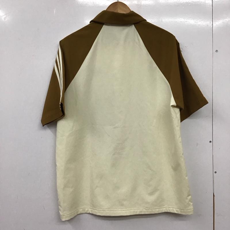 アディダス adidas シャツ、ブラウス 半袖 半袖シャツ プリントシャツ カラーシャツ ロゴ、文字 ベージュ / ベージュ / beige X アイボリー / アイボリー / メンズ USED 古着 中古 10156680