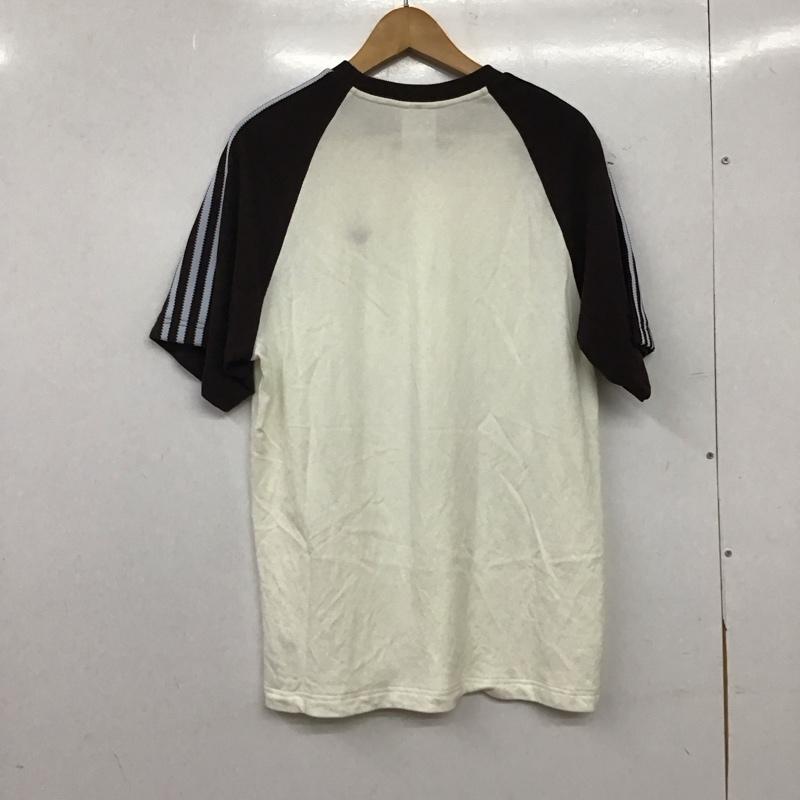 アディダス adidas Tシャツ 半袖 半袖カットソー プリントTシャツ クルーネックカットソー ロゴ、文字 アイボリー / アイボリー / メンズ USED 古着 中古 10156682