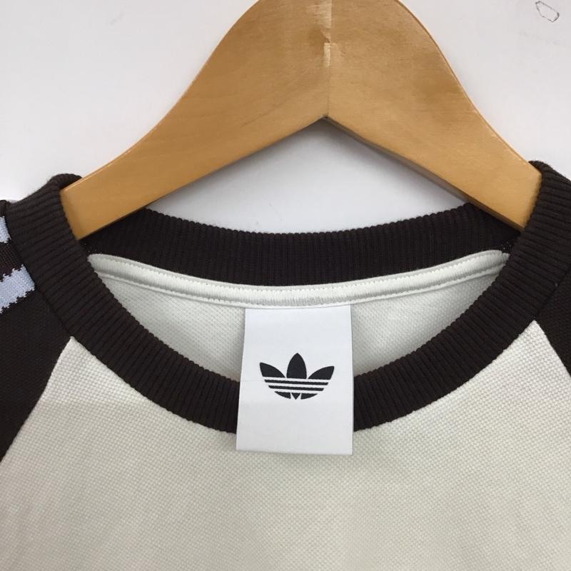 アディダス adidas Tシャツ 半袖 半袖カットソー プリントTシャツ クルーネックカットソー ロゴ、文字 アイボリー / アイボリー / メンズ USED 古着 中古 10156682