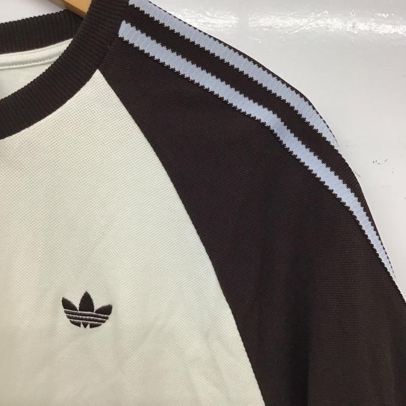 アディダス adidas Tシャツ 半袖 半袖カットソー プリントTシャツ クルーネックカットソー ロゴ、文字 アイボリー / アイボリー / メンズ USED 古着 中古 10156682