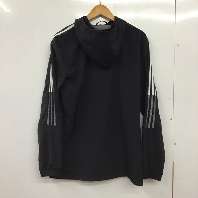 アディダス adidas ジャケット、上着 ジャンパー、ブルゾン ジップアップジャケットパーカー アウター ロゴ、文字 黒 / ブラック / black メンズ USED 古着 中古 10156683