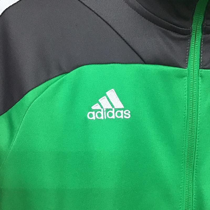 アディダス adidas ジャケット、上着 ジャンパー、ブルゾン ジップアップジャケット アウター ロゴ、文字 緑 / グリーン / green メンズ USED 古着 中古 10156685
