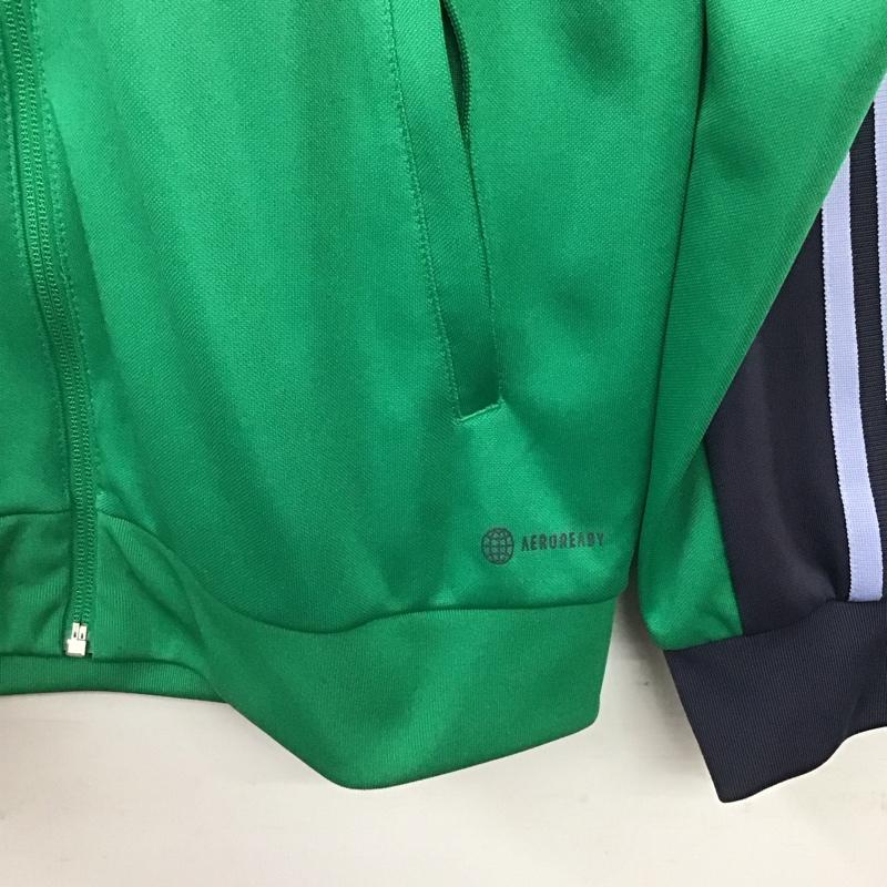 アディダス adidas ジャケット、上着 ジャンパー、ブルゾン ジップアップジャケット アウター ロゴ、文字 緑 / グリーン / green メンズ USED 古着 中古 10156685