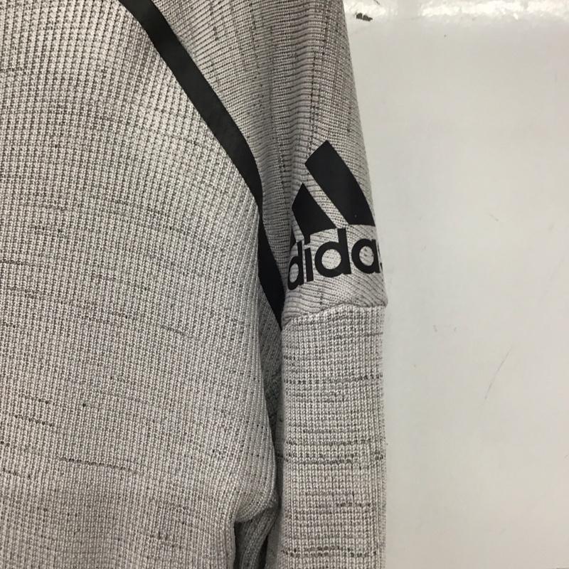 アディダス adidas ジャケット、上着 ジャンパー、ブルゾン ジップアップパーカー 長袖パーカー カジュアルジャケット ロゴ、文字 灰 / グレー / gray メンズ USED 古着 中古 10156686