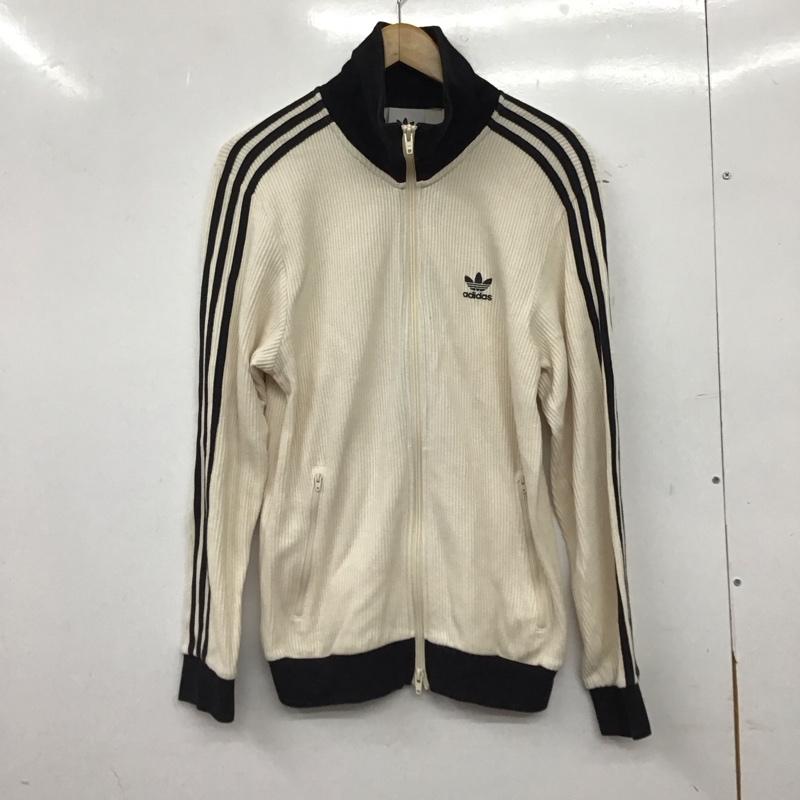 アディダス adidas ジャケット、上着 ジャンパー、ブルゾン ジップアップジャケット アウター 古着 ジャージ ロゴ、文字 アイボリー / アイボリー / メンズ USED 古着 中古 10156687
