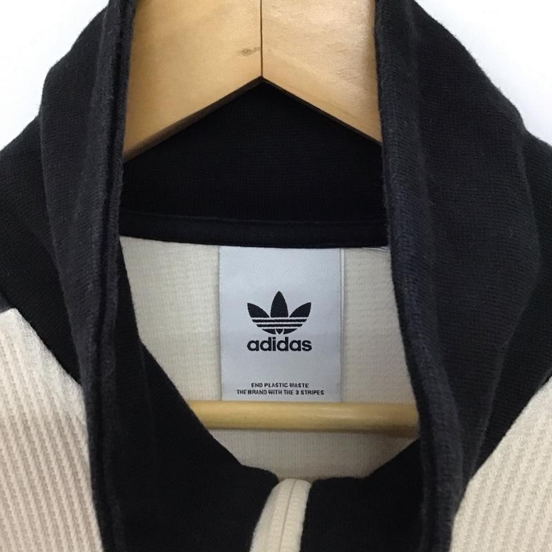 アディダス adidas ジャケット、上着 ジャンパー、ブルゾン ジップアップジャケット アウター 古着 ジャージ ロゴ、文字 アイボリー / アイボリー / メンズ USED 古着 中古 10156687