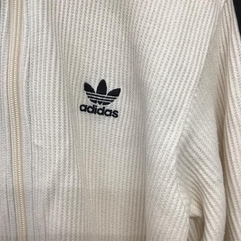 アディダス adidas ジャケット、上着 ジャンパー、ブルゾン ジップアップジャケット アウター 古着 ジャージ ロゴ、文字 アイボリー / アイボリー / メンズ USED 古着 中古 10156687