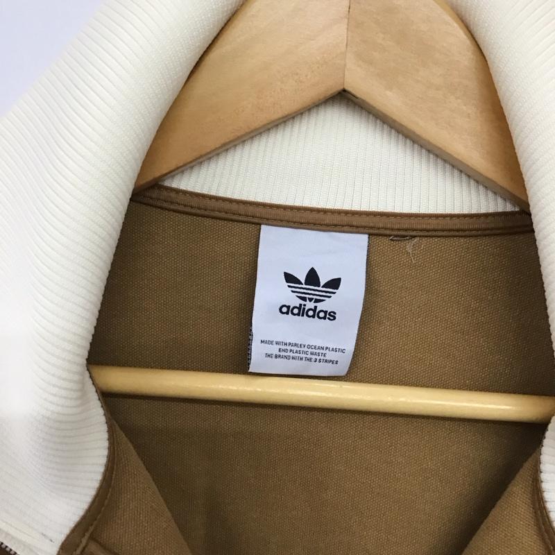 アディダス adidas ジャケット、上着 ジャンパー、ブルゾン ジップアップジャケット アウター 古着 ジャージ ロゴ、文字 ベージュ / ベージュ / beige メンズ USED 古着 中古 10156688