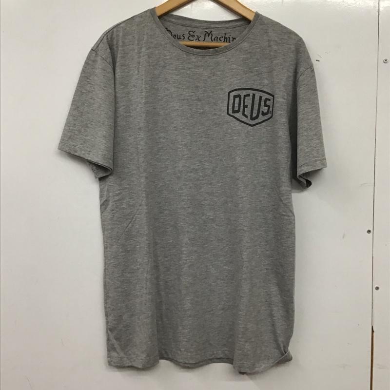 デウスエクスマキナ DEUS EX MACHINA Tシャツ 半袖 半袖カットソー プリントTシャツ クルーネックカットソー L ロゴ、文字 灰 / グレー / gray メンズ USED 古着 中古 10156696
