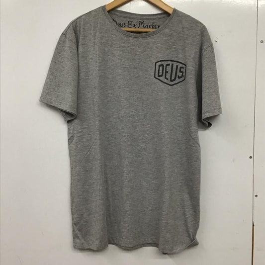 デウスエクスマキナ DEUS EX MACHINA Tシャツ 半袖 半袖カットソー プリントTシャツ クルーネックカットソー L ロゴ、文字 灰 / グレー / gray メンズ USED 古着 中古 10156696