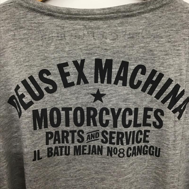 デウスエクスマキナ DEUS EX MACHINA Tシャツ 半袖 半袖カットソー プリントTシャツ クルーネックカットソー L ロゴ、文字 灰 / グレー / gray メンズ USED 古着 中古 10156696