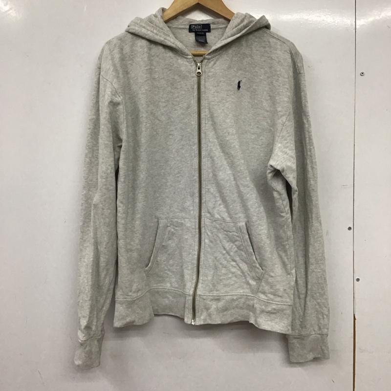 ポロバイラルフローレン Polo by RALPH LAUREN パーカー 長袖 ジップアップパーカー 長袖パーカー カジュアルジャケット XL ロゴ、文字 灰 / グレー / gray メンズ USED 古着 中古 10156701