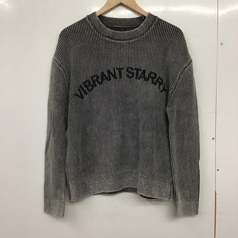 ザラ ZARA ニット、セーター 長袖 長袖ニットカットソー クルーネック セーター M ロゴ、文字 灰 / グレー / gray メンズ USED 古着 中古 10156702