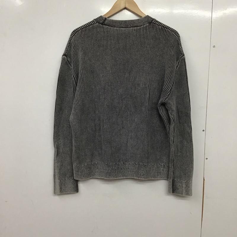ザラ ZARA ニット、セーター 長袖 長袖ニットカットソー クルーネック セーター M ロゴ、文字 灰 / グレー / gray メンズ USED 古着 中古 10156702