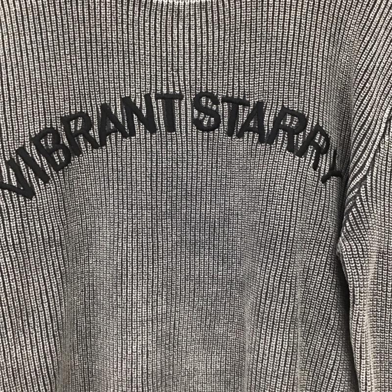 ザラ ZARA ニット、セーター 長袖 長袖ニットカットソー クルーネック セーター M ロゴ、文字 灰 / グレー / gray メンズ USED 古着 中古 10156702