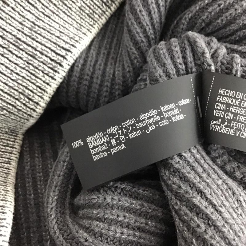 ザラ ZARA ニット、セーター 長袖 長袖ニットカットソー クルーネック セーター M ロゴ、文字 灰 / グレー / gray メンズ USED 古着 中古 10156702