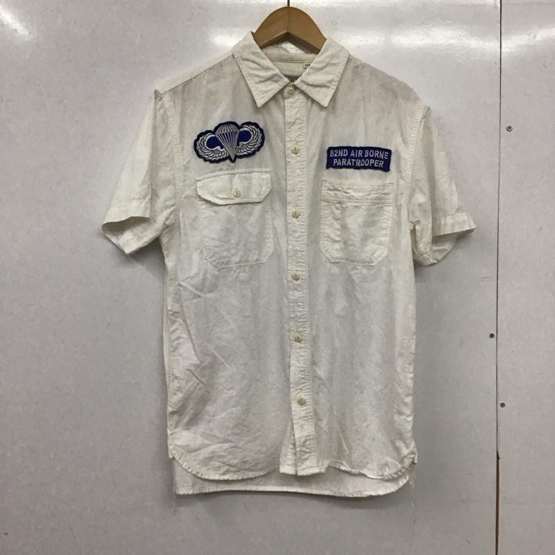 ヒューストン HOUSTON シャツ、ブラウス 半袖 半袖シャツ プリントシャツ ポケットシャツ XL ロゴ、文字 白 / ホワイト / white メンズ USED 古着 中古 10156704