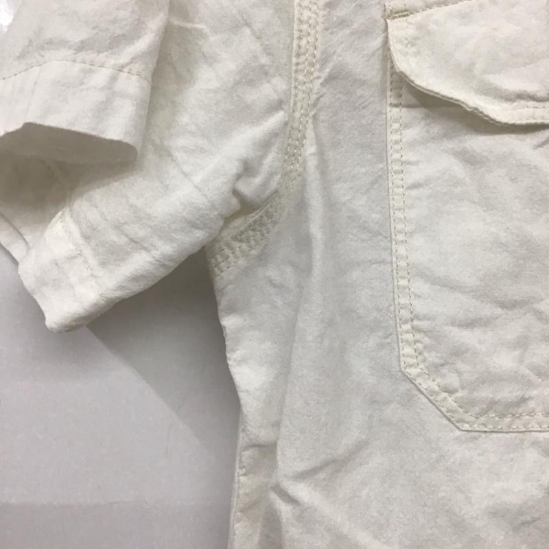 ヒューストン HOUSTON シャツ、ブラウス 半袖 半袖シャツ プリントシャツ ポケットシャツ XL ロゴ、文字 白 / ホワイト / white メンズ USED 古着 中古 10156704
