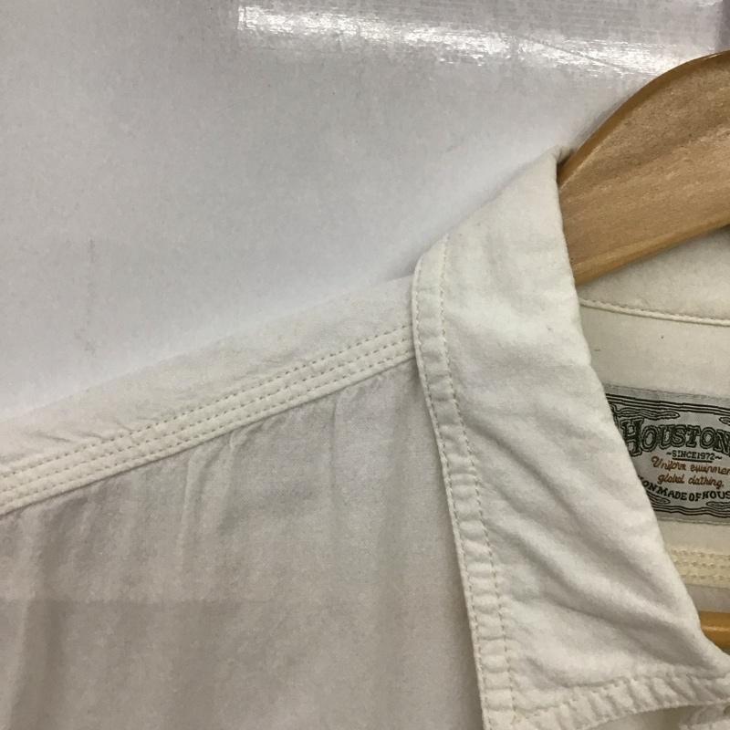 ヒューストン HOUSTON シャツ、ブラウス 半袖 半袖シャツ プリントシャツ ポケットシャツ XL ロゴ、文字 白 / ホワイト / white メンズ USED 古着 中古 10156704