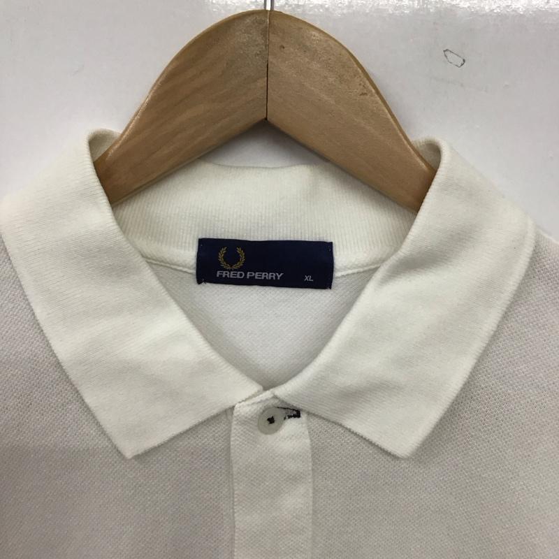 フレッドペリー FRED PERRY ポロシャツ 半袖 半袖ポロシャツ カラーシャツ 半袖カットソー XL ロゴ、文字 白 / ホワイト / white メンズ USED 古着 中古 10156706