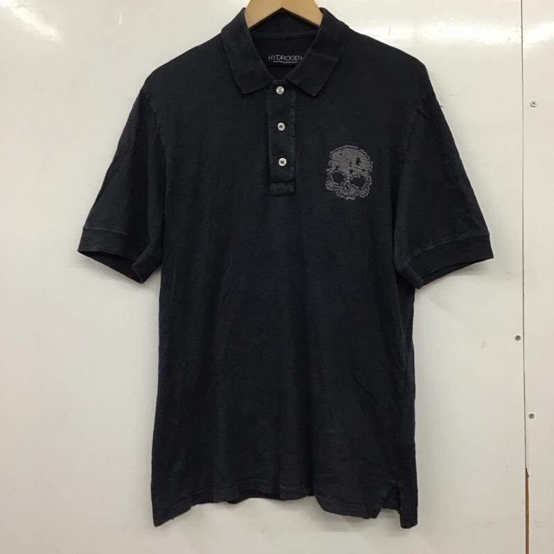 ハイドロゲン HYDROGEN ポロシャツ 半袖 半袖ポロシャツ カラーシャツ 半袖カットソー M ロゴ、文字 紺 / ネイビー / navy メンズ USED 古着 中古 10156708