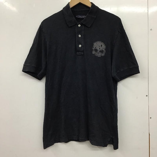 ハイドロゲン HYDROGEN ポロシャツ 半袖 半袖ポロシャツ カラーシャツ 半袖カットソー M ロゴ、文字 紺 / ネイビー / navy メンズ USED 古着 中古 10156708