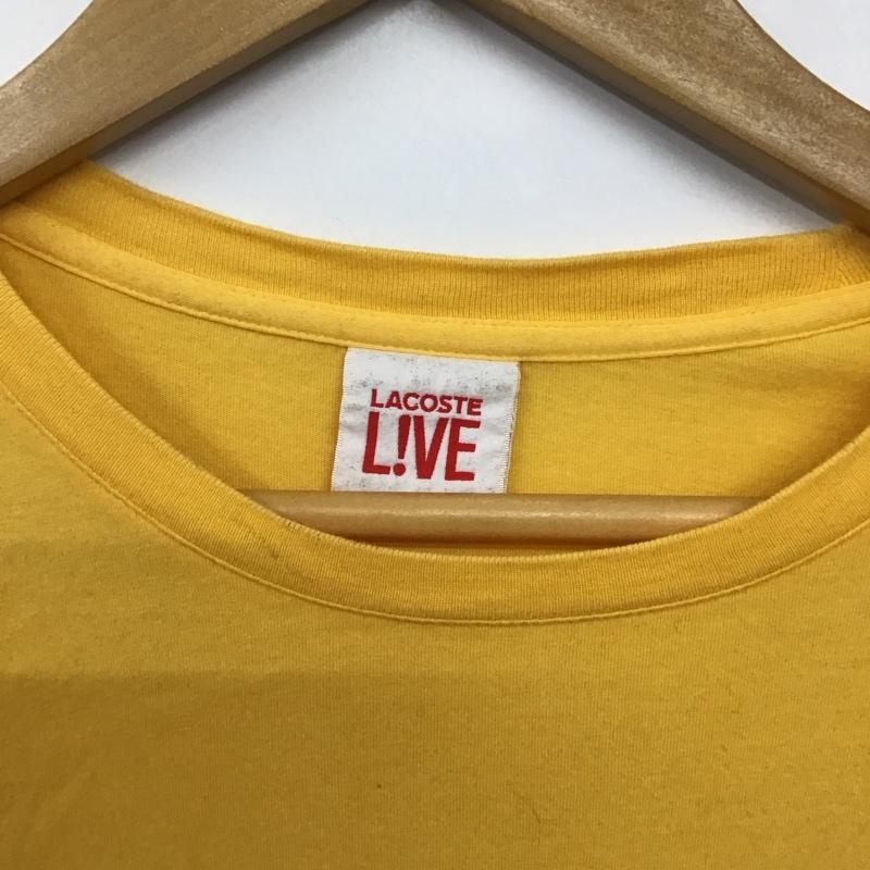 ラコステ ライブ LACOSTE L!VE Tシャツ 半袖 半袖カットソー プリントTシャツ クルーネックカットソー 3 ロゴ、文字 黄 / イエロー / yellow メンズ USED 古着 中古 10156713