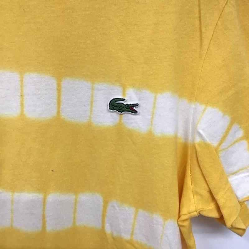 ラコステ ライブ LACOSTE L!VE Tシャツ 半袖 半袖カットソー プリントTシャツ クルーネックカットソー 3 ロゴ、文字 黄 / イエロー / yellow メンズ USED 古着 中古 10156713