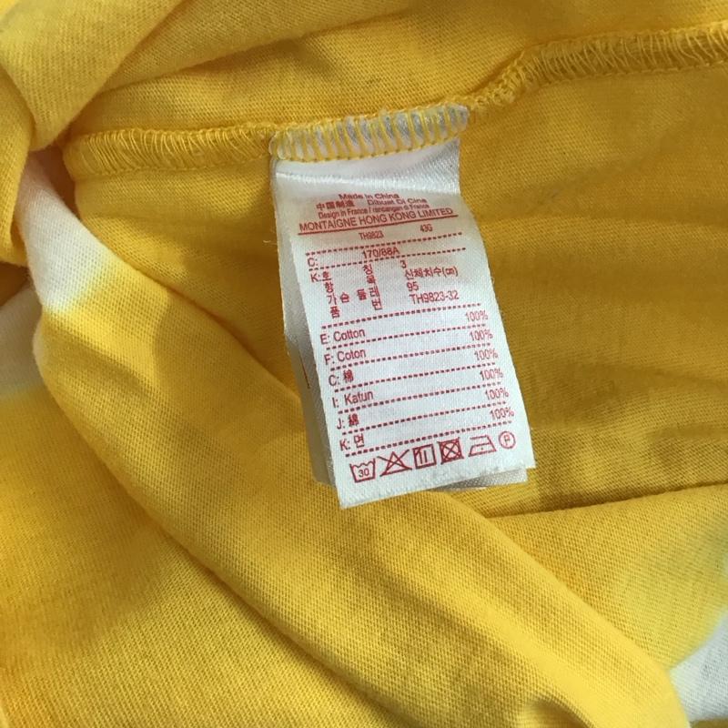 ラコステ ライブ LACOSTE L!VE Tシャツ 半袖 半袖カットソー プリントTシャツ クルーネックカットソー 3 ロゴ、文字 黄 / イエロー / yellow メンズ USED 古着 中古 10156713