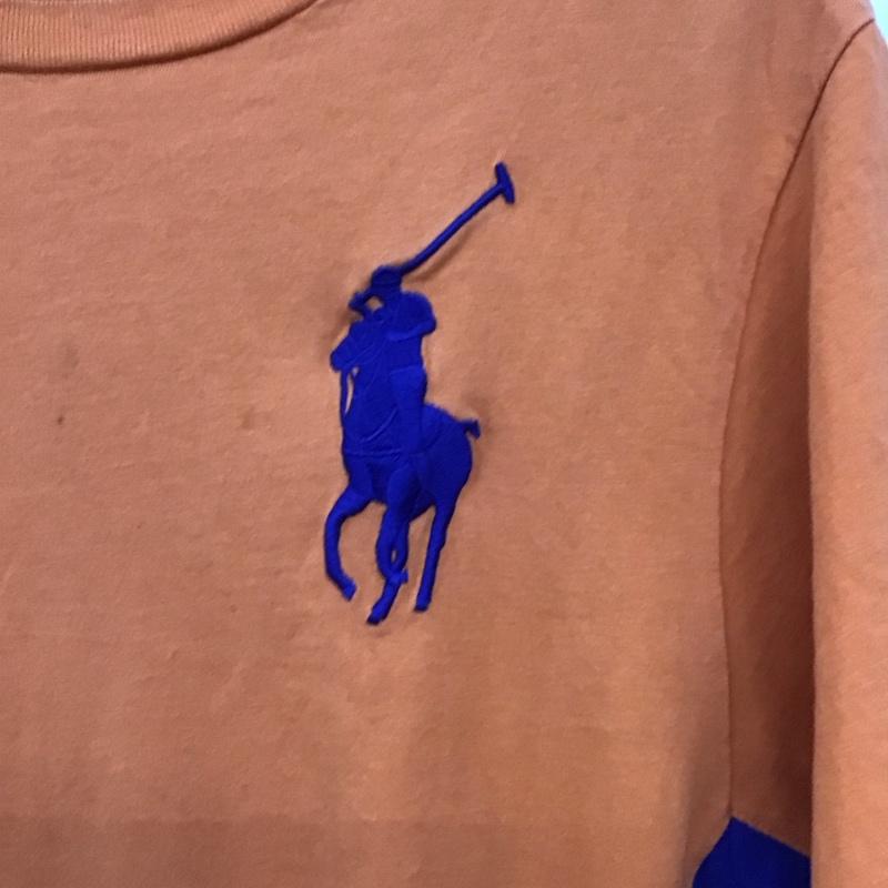 ポロバイラルフローレン Polo by RALPH LAUREN Tシャツ 半袖 半袖カットソー プリントTシャツ クルーネックカットソー XL ロゴ、文字 橙 / オレンジ / orange メンズ USED 古着 中古 10156716