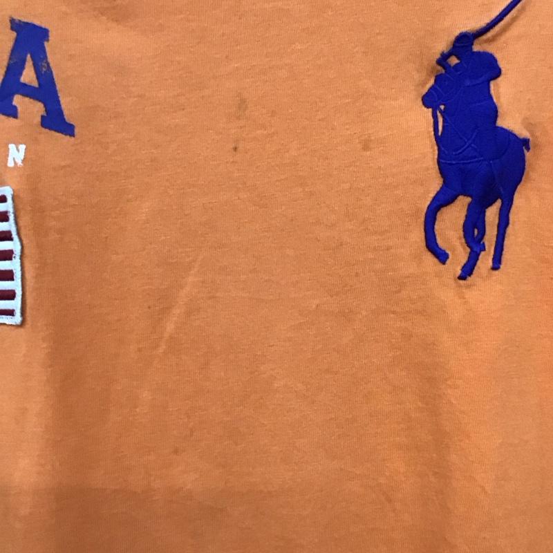 ポロバイラルフローレン Polo by RALPH LAUREN Tシャツ 半袖 半袖カットソー プリントTシャツ クルーネックカットソー XL ロゴ、文字 橙 / オレンジ / orange メンズ USED 古着 中古 10156716
