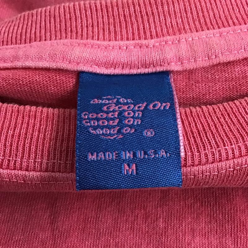 グッドオン Good On Tシャツ 半袖 半袖カットソー プリントTシャツ クルーネックカットソー M 無地 えんじ / ワインレッド / dark red メンズ USED 古着 中古 10156719