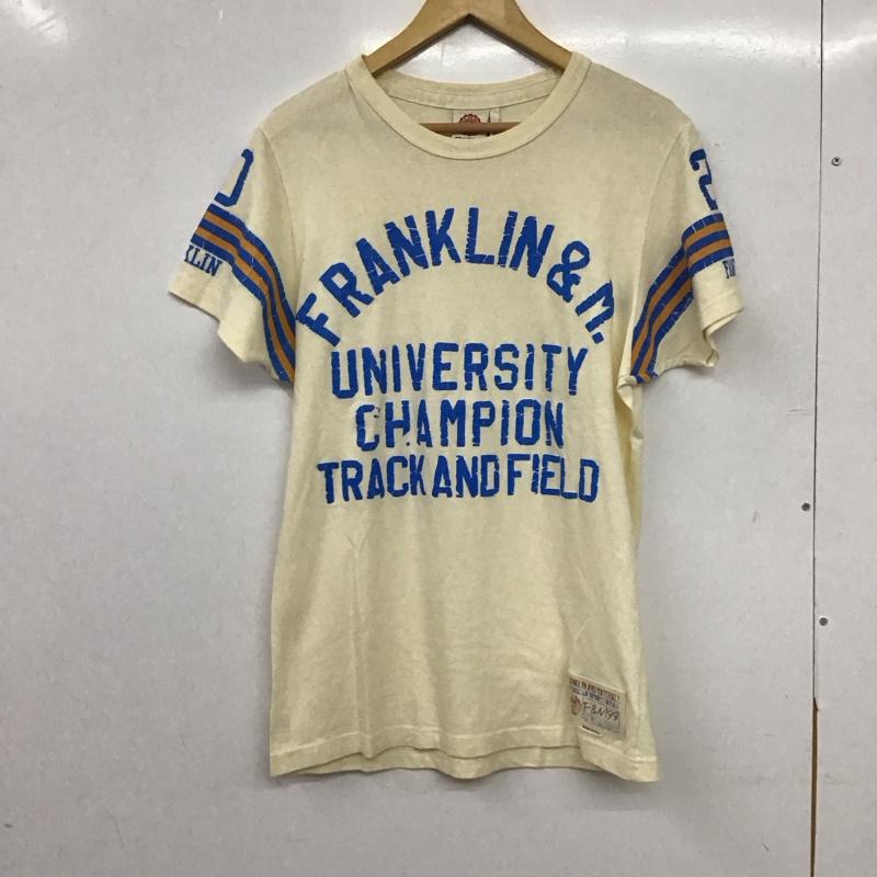 フランクリンマーシャル FRANKLIN&MARSHALL Tシャツ 半袖 半袖カットソー プリントTシャツ クルーネックカットソー S ロゴ、文字 アイボリー / アイボリー / メンズ USED 古着 中古 10156721