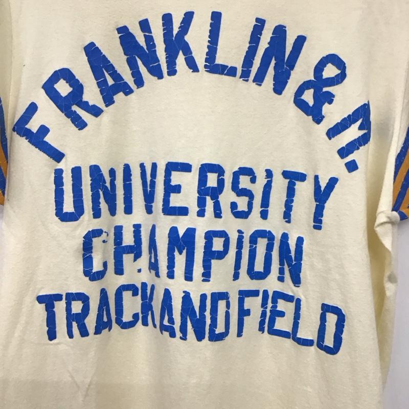 フランクリンマーシャル FRANKLIN&MARSHALL Tシャツ 半袖 半袖カットソー プリントTシャツ クルーネックカットソー S ロゴ、文字 アイボリー / アイボリー / メンズ USED 古着 中古 10156721