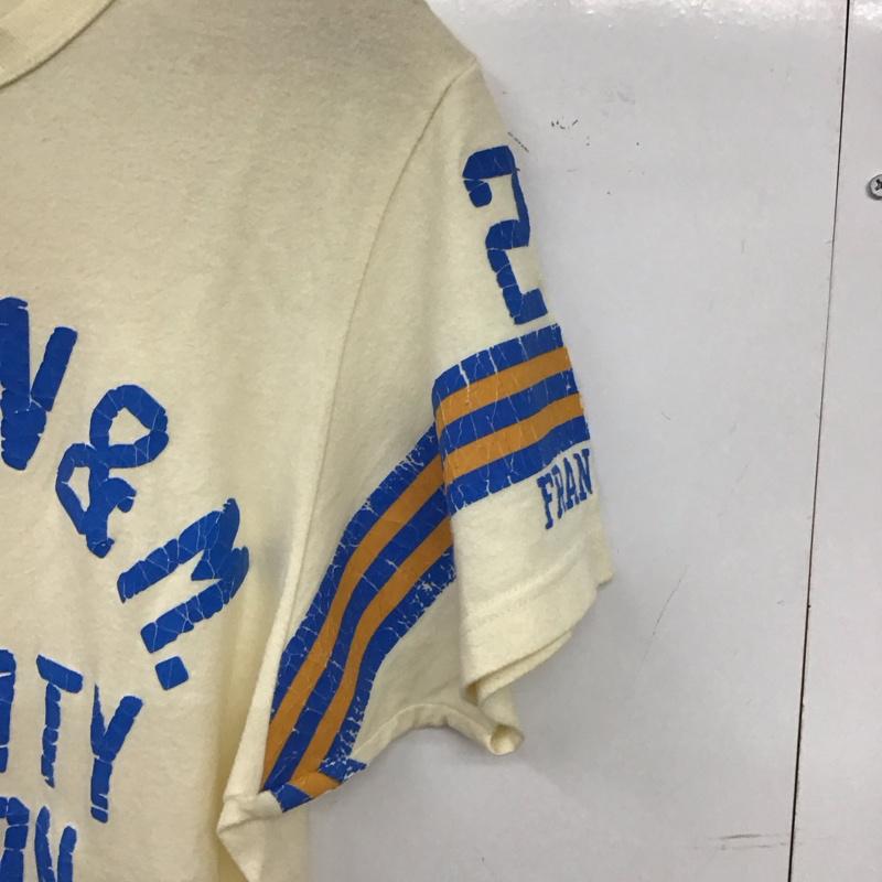 フランクリンマーシャル FRANKLIN&MARSHALL Tシャツ 半袖 半袖カットソー プリントTシャツ クルーネックカットソー S ロゴ、文字 アイボリー / アイボリー / メンズ USED 古着 中古 10156721