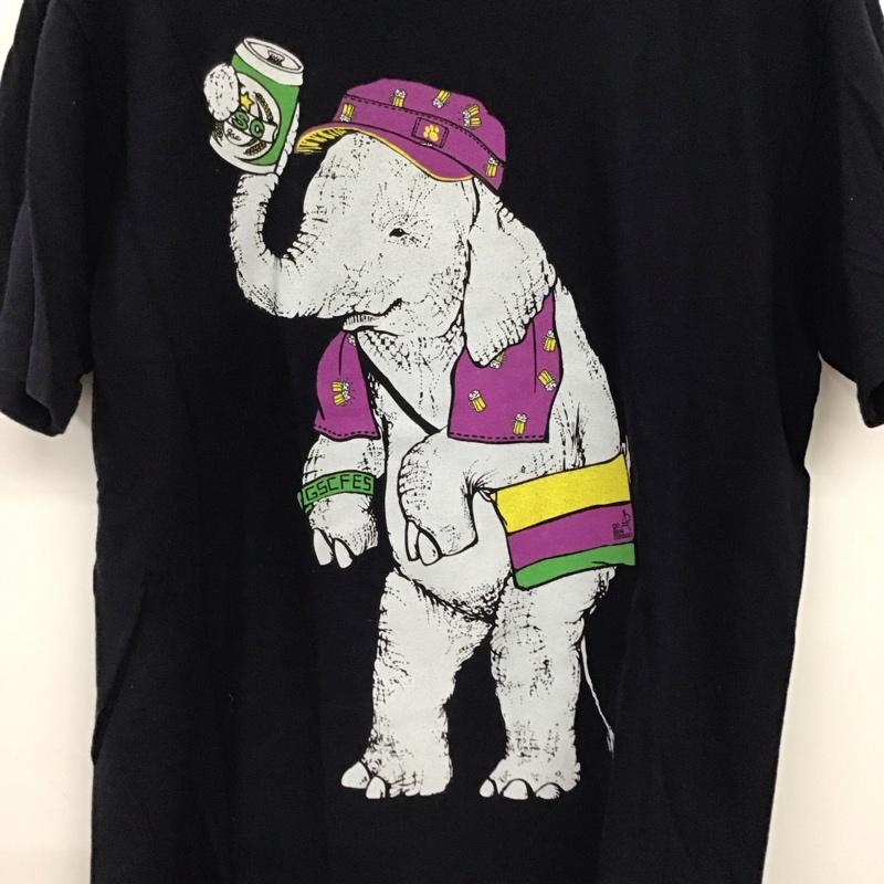 ゴースローキャラバン go slow caravan Tシャツ 半袖 半袖カットソー プリントTシャツ クルーネックカットソー 3 プリント 紺 / ネイビー / navy メンズ USED 古着 中古 10156723
