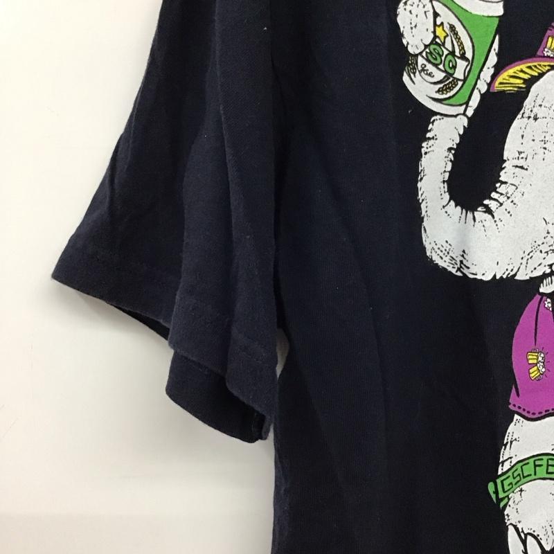 ゴースローキャラバン go slow caravan Tシャツ 半袖 半袖カットソー プリントTシャツ クルーネックカットソー 3 プリント 紺 / ネイビー / navy メンズ USED 古着 中古 10156723