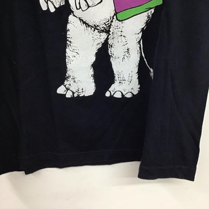 ゴースローキャラバン go slow caravan Tシャツ 半袖 半袖カットソー プリントTシャツ クルーネックカットソー 3 プリント 紺 / ネイビー / navy メンズ USED 古着 中古 10156723