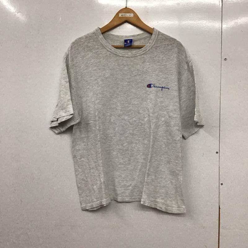 チャンピオン Champion Tシャツ 半袖 半袖カットソー プリントTシャツ クルーネックカットソー M ロゴ、文字 灰 / グレー / gray メンズ USED 古着 中古 10156724