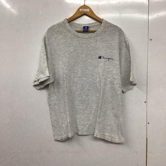 チャンピオン Champion Tシャツ 半袖 半袖カットソー プリントTシャツ クルーネックカットソー M ロゴ、文字 灰 / グレー / gray メンズ USED 古着 中古 10156724